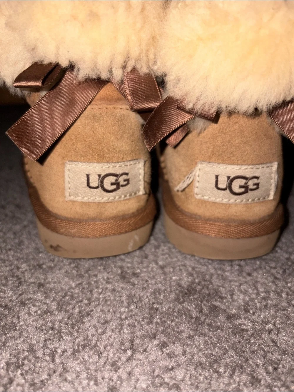 UGG Toddler / Kids Jesse Bow II Suede Boots Chestnut Size 11T